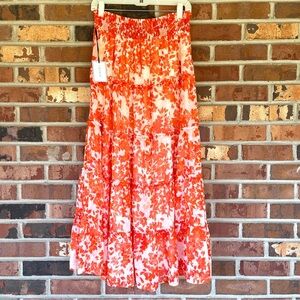 1. State New Floral Orange and White Maxi Skirt Size Medium